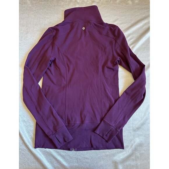 Lululemon Nice Asana Jacket Plum Maroon Purple Size 10 Full Zip - Picture 7 of 9